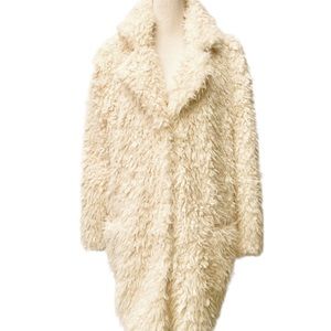 Joe Boxer faux shearling coat white cream XL